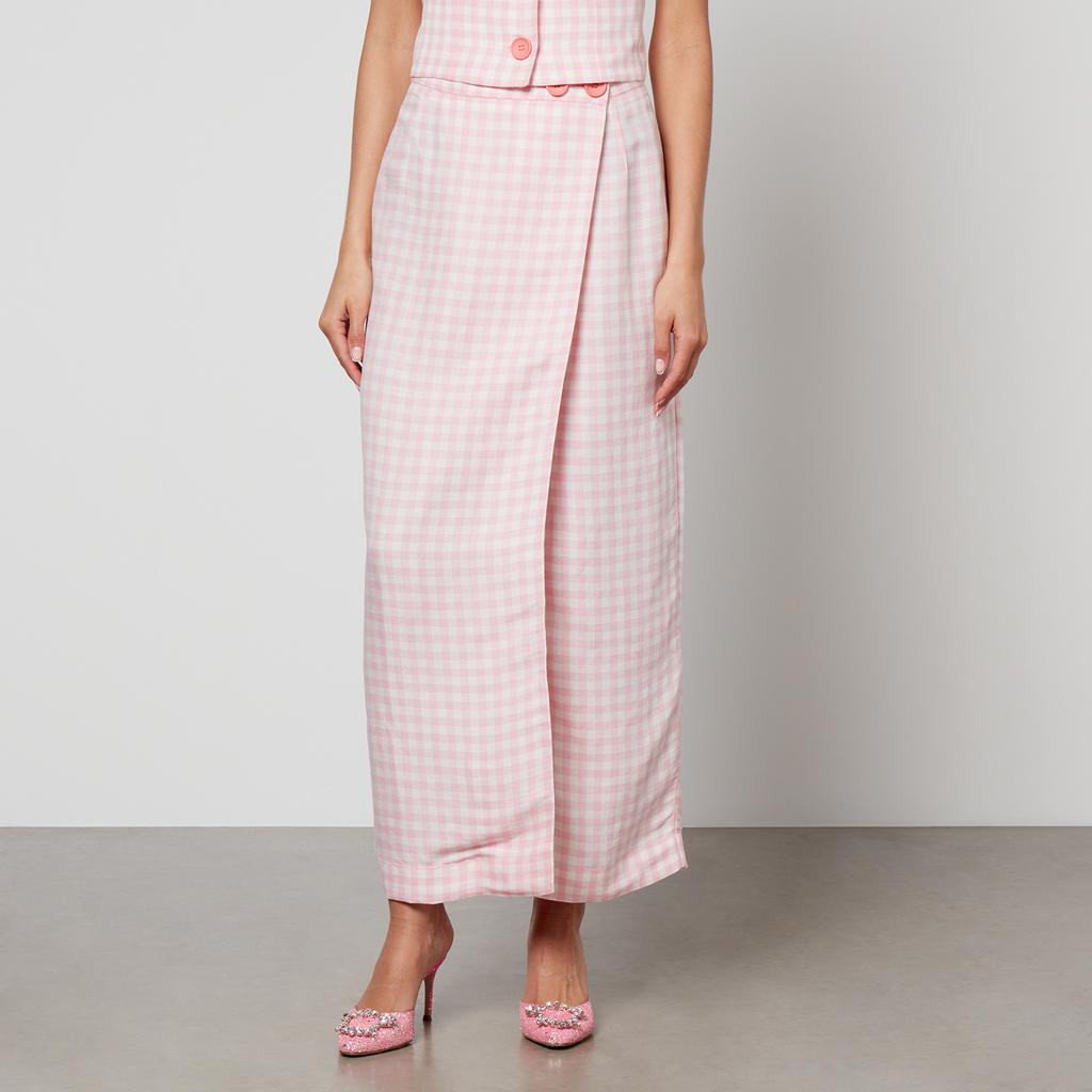 Sleeper Sleeper Lili Marleen Gingham Linen-Blend Skirt