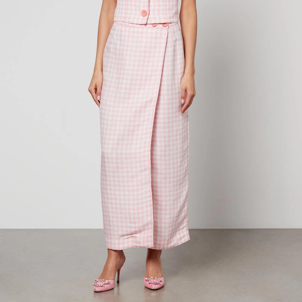 Sleeper Sleeper Lili Marleen Gingham Linen-Blend Skirt 1