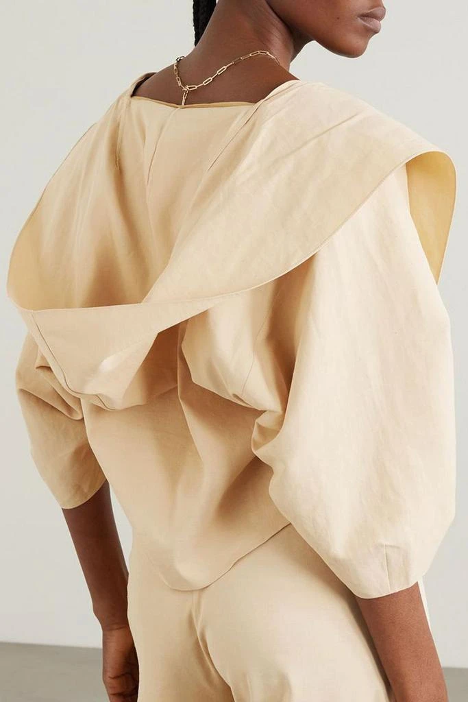 CORTANA Mira cropped layered hemp-blend jacket 4