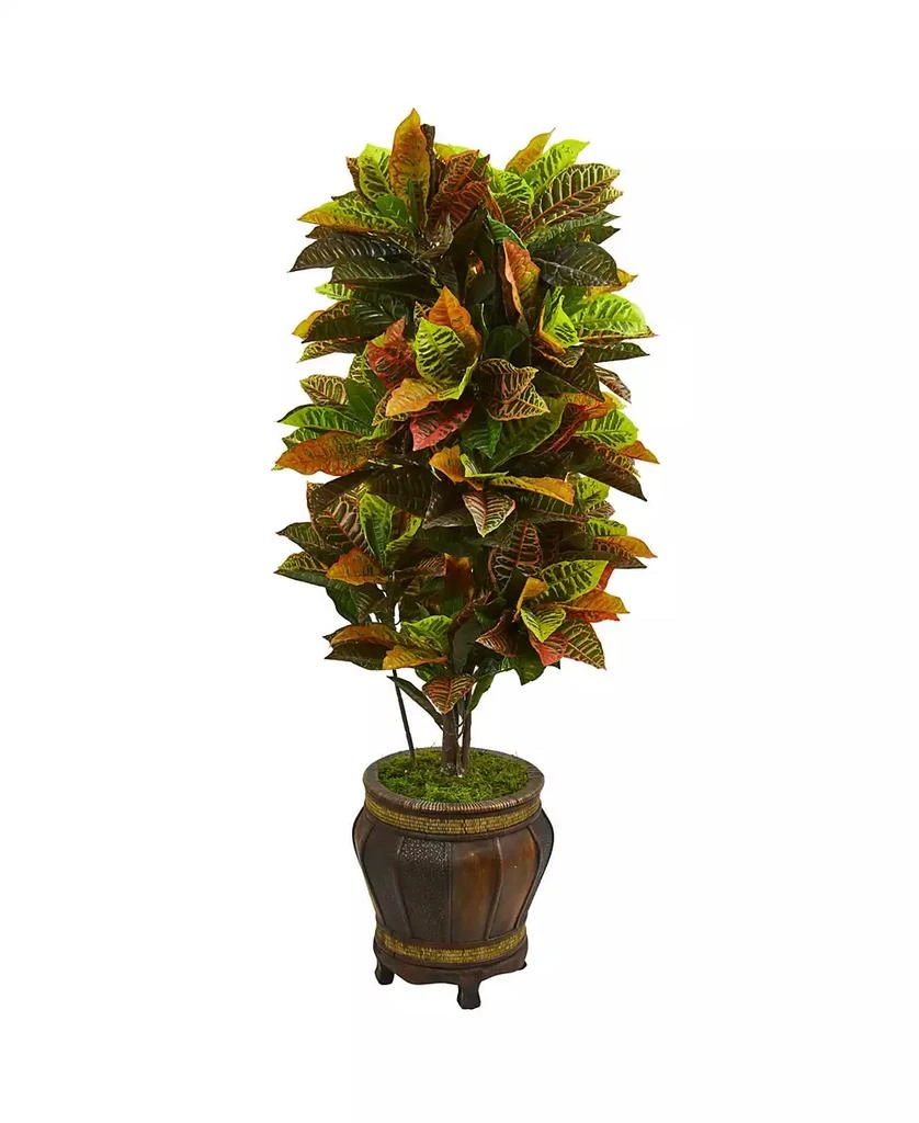 NEARLY NATURAL 5.5
Croton Artificial Plant in Decorative Planter - Real Touch
