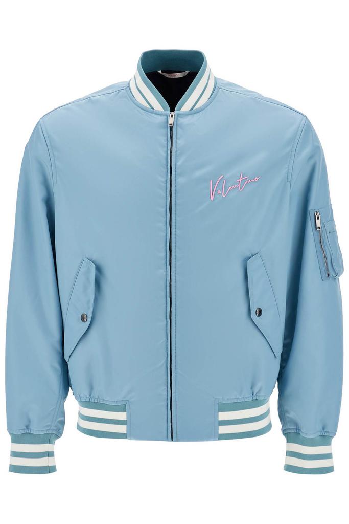 ジャケット・アウター VALENTINO Bomber Jacket with VLogo Print Valentino nylon bomber jacket with embroidery and print