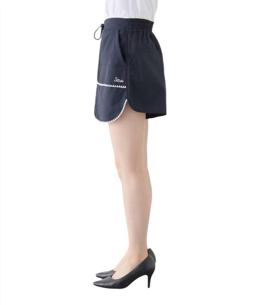 Sea Evelyn Windbreaker Shorts In Navy