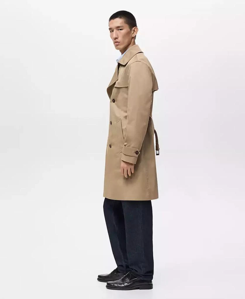 Mango Men's Water-Repellent Belted Trench Coat 5