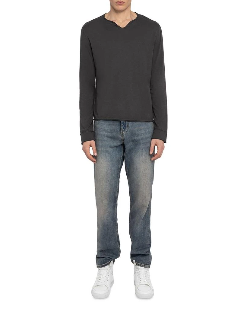 ZADIG & VOLTAIRE Monastir Long Sleeve Split Collar Tee 2