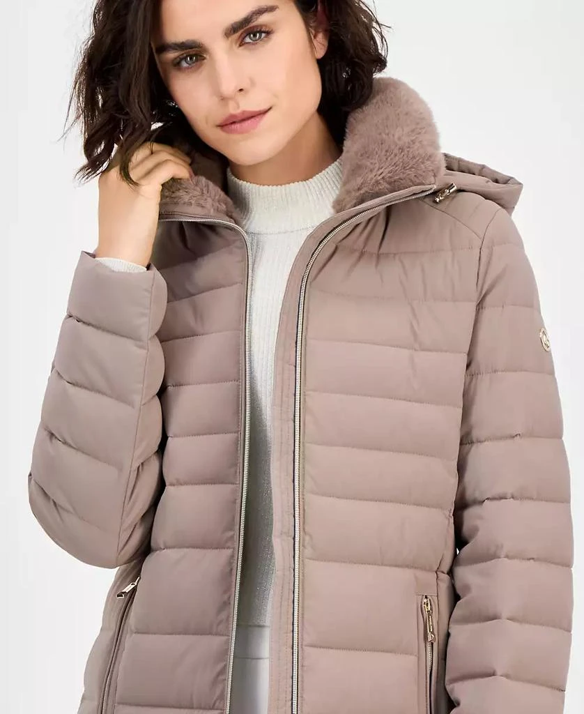 Michael Kors Women's Faux-Fur-Collar Hooded Packable Puffer Coat, P/XXS-XX 5