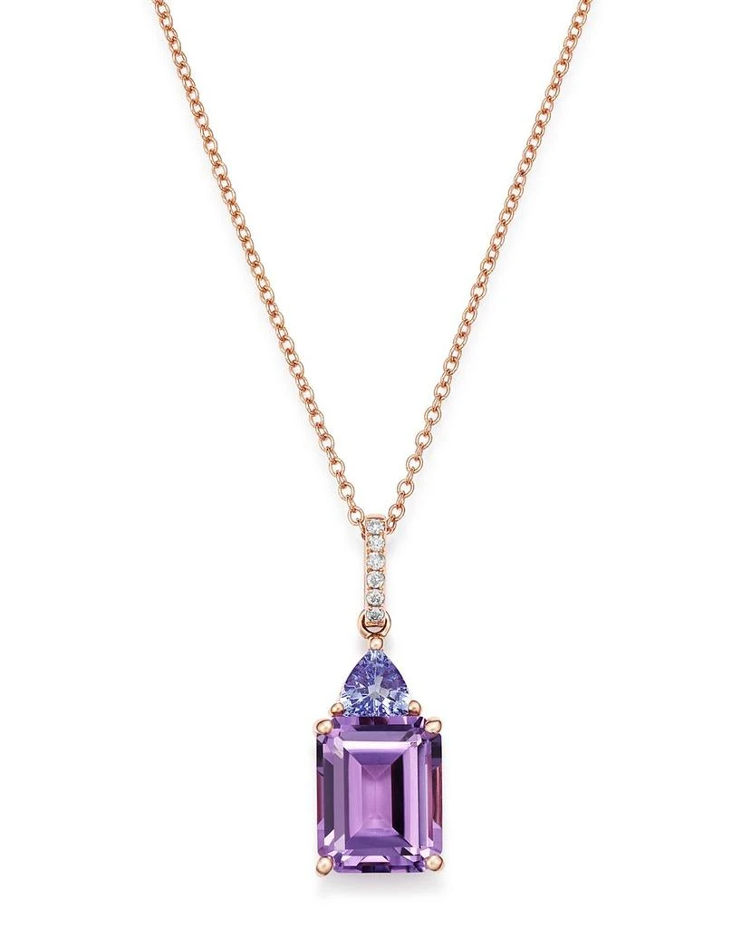 Bloomingdale's Amethyst & Tanzanite Pendant Necklace in 14K Rose Gold, 18" 1