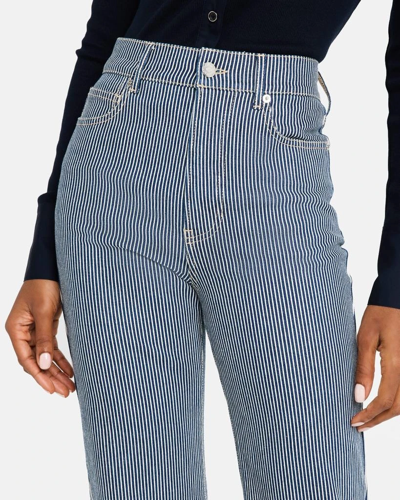 VERONICA BEARD Crosbie Wide-Leg Stripe Jeans 4