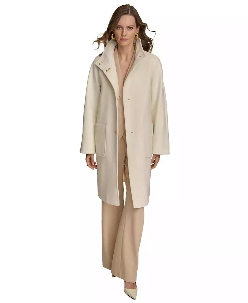 Donna Karan Women
s Stand-Collar Single-Breasted Coat