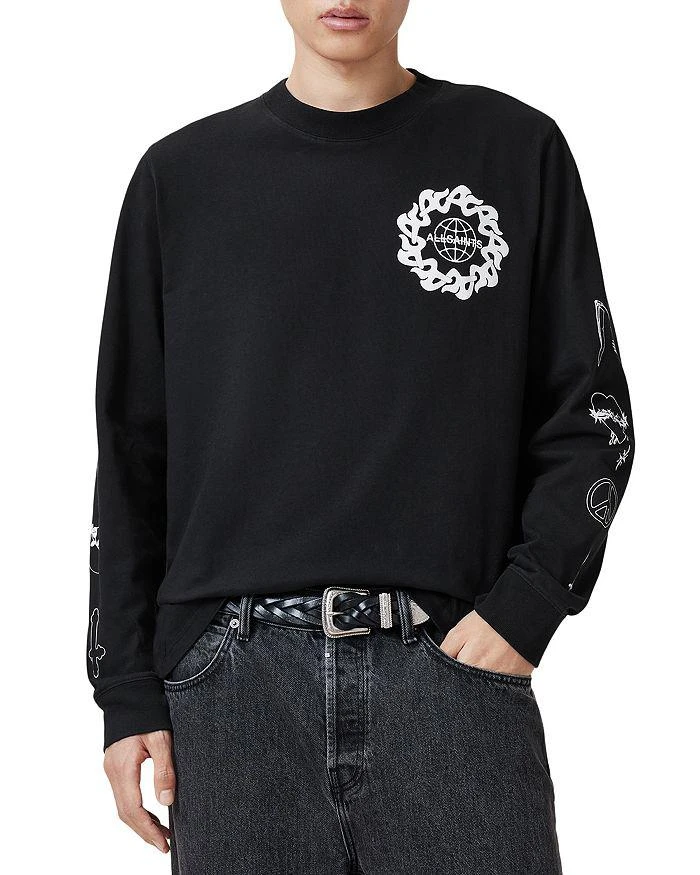 ALL SAINTS Orbital Graphic Print Long Sleeve Tee 1