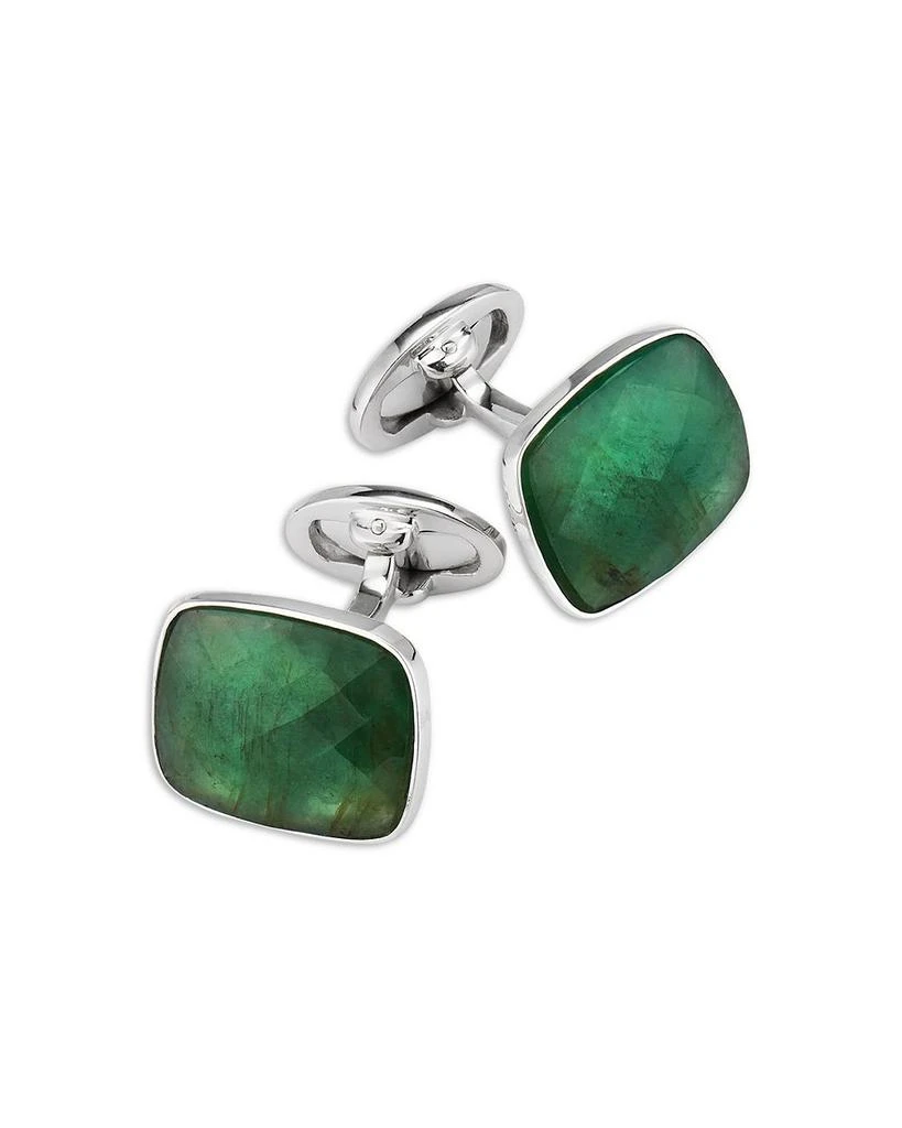 Jan Leslie Emerald Cufflinks in Sterling Silver 1