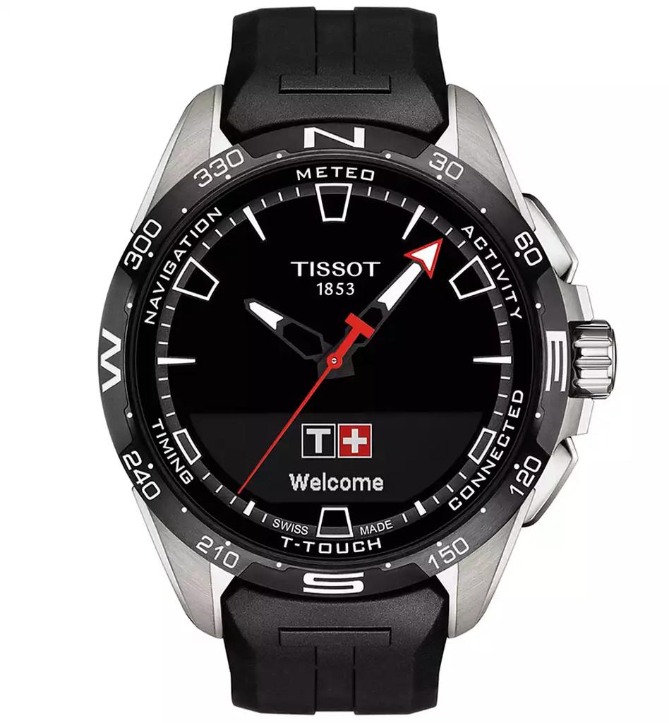 Tissot Men's Swiss T-Touch Connect Solar Black Rubber Strap Smart Watch 48mm