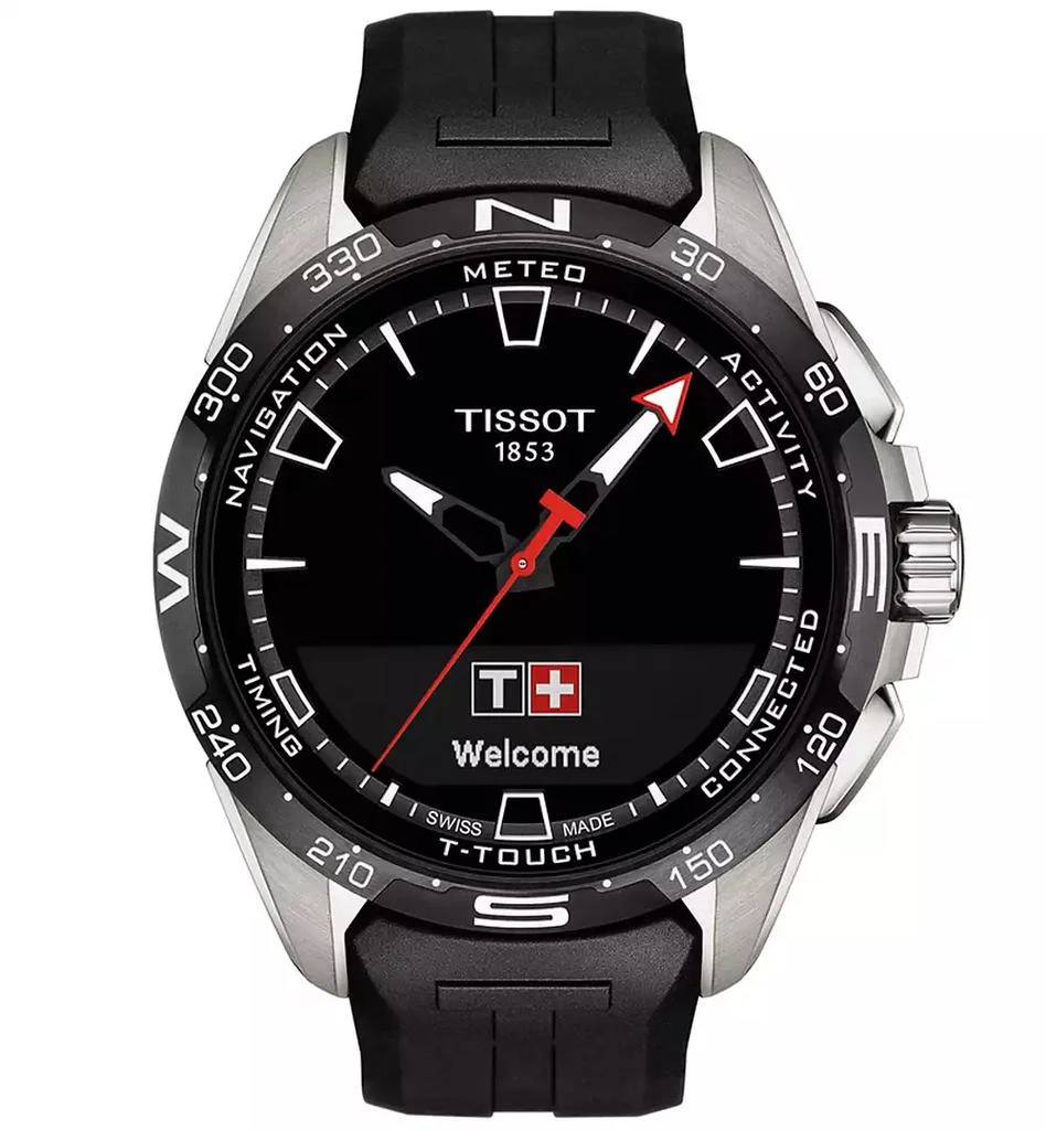 Tissot Men's Swiss T-Touch Connect Solar Black Rubber Strap Smart Watch 48mm 1