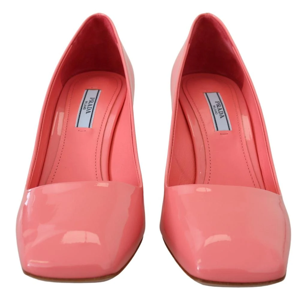 Prada Pink Patent Leather Block Heels Pumps Classic 3