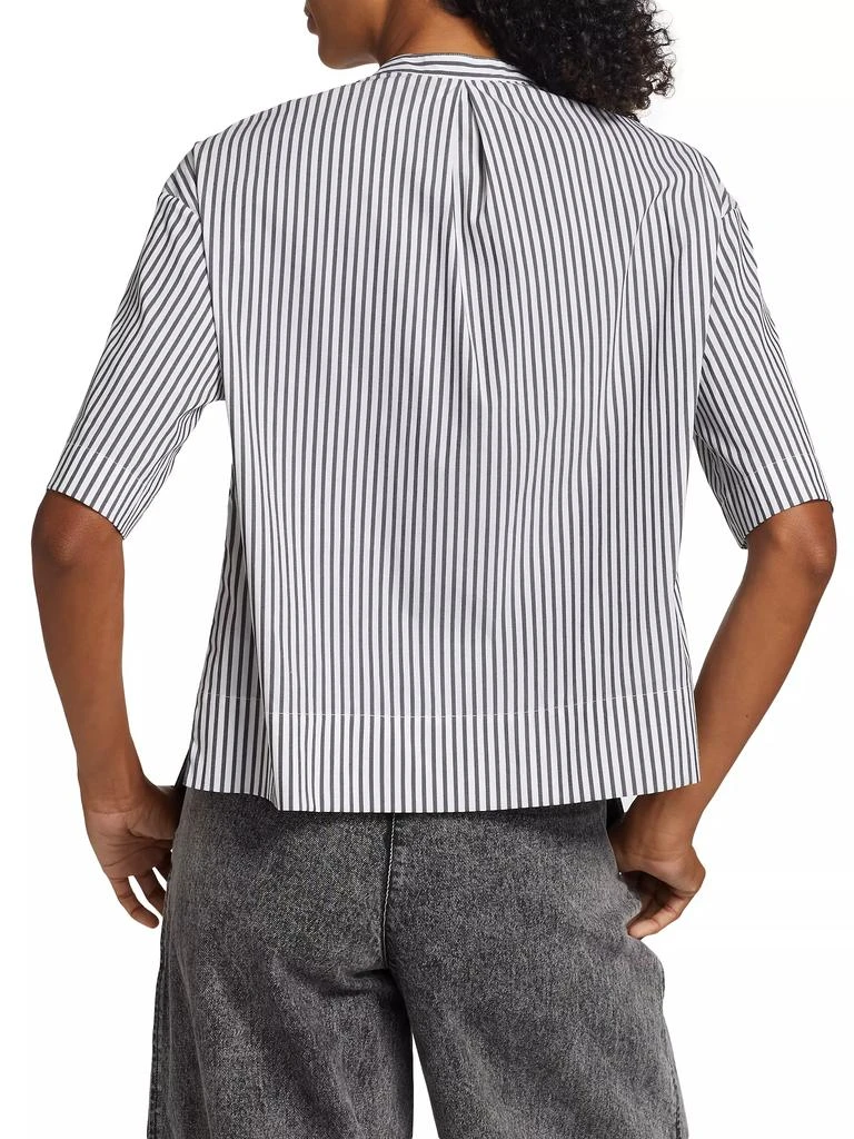 Rosetta Getty Poplin Striped Cropped Shirt 5