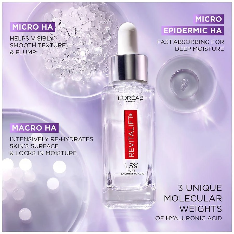 L'Oreal Paris 1.5% Pure Hyaluronic Acid Face Serum Fragrance Free 5