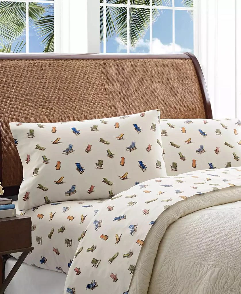 Tommy Bahama Tommy Bahama Beach Chairs Cotton Percale 4 Piece Sheet Set, Queen 2