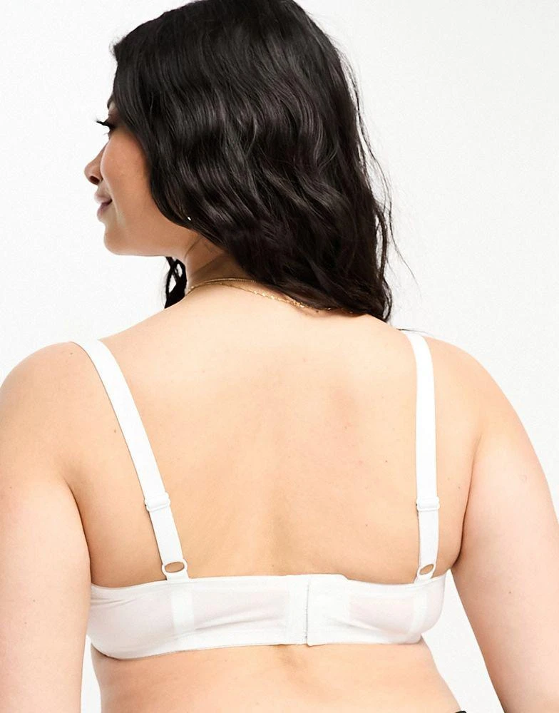 ASOS ASOS DESIGN Curve microfibre moulded t-shirt bra in white 4