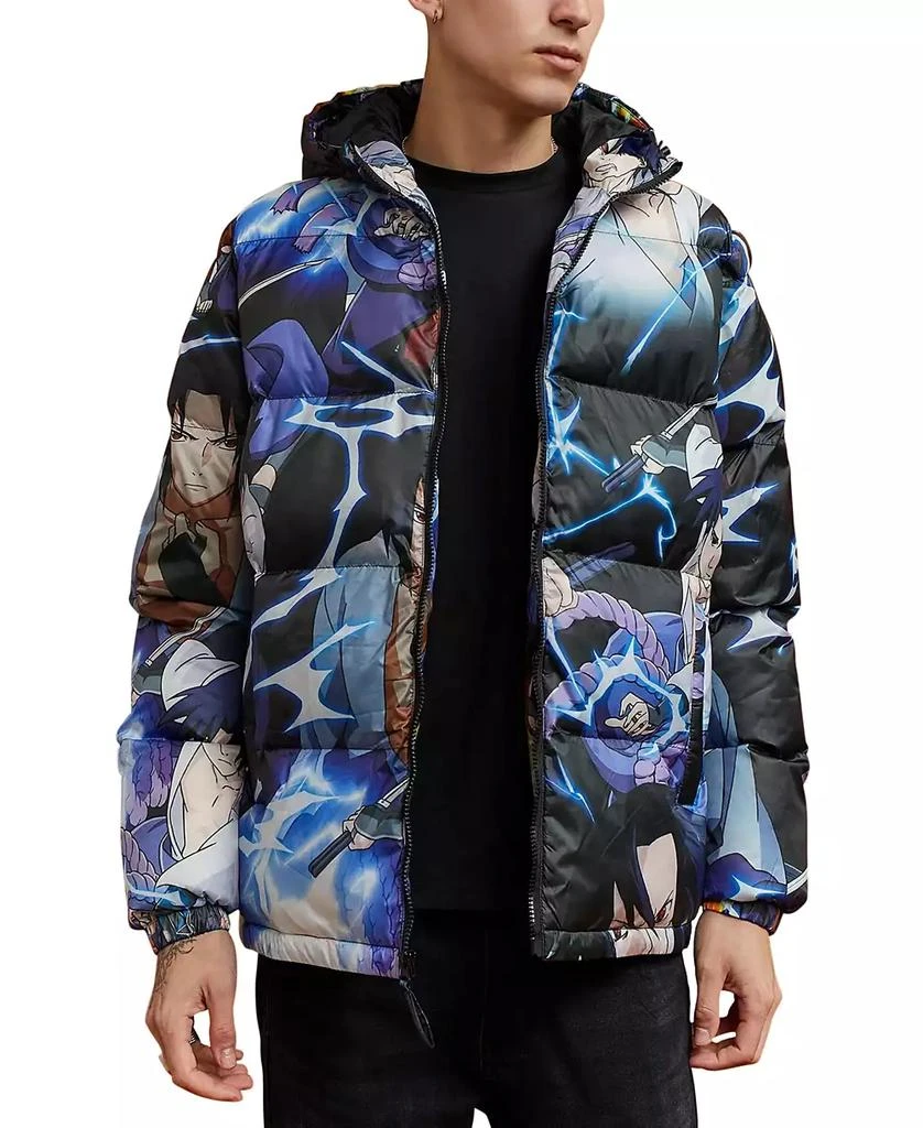 Reason Men's Naruto Sasuke All Over Print Puffer Jacket 3