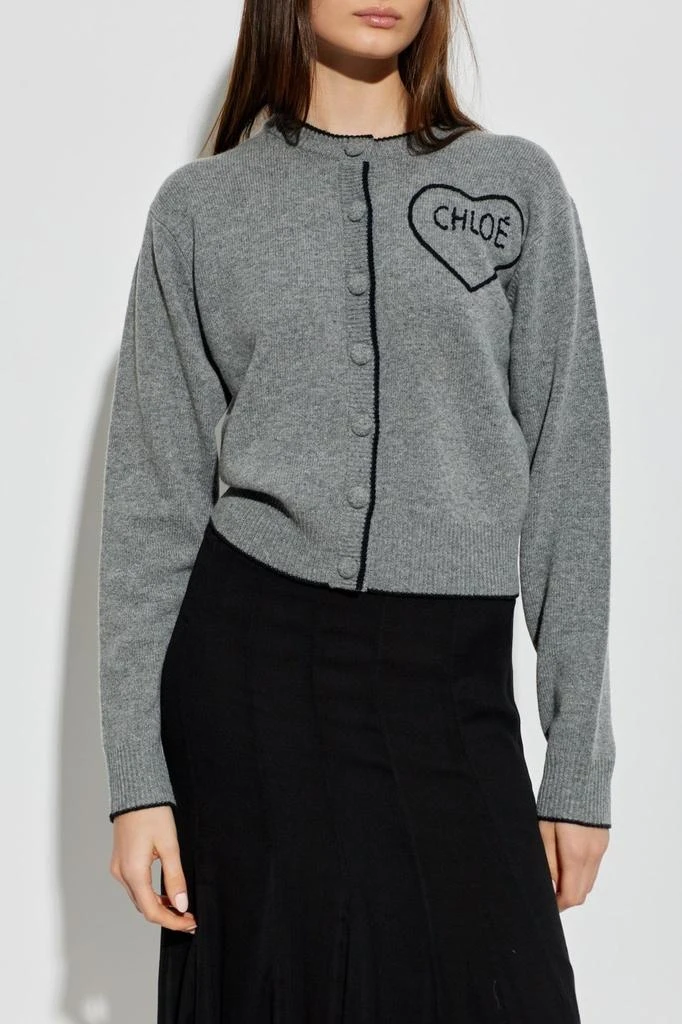 Chloé Chloé Fitted Crewneck Knitted Cardigan 2