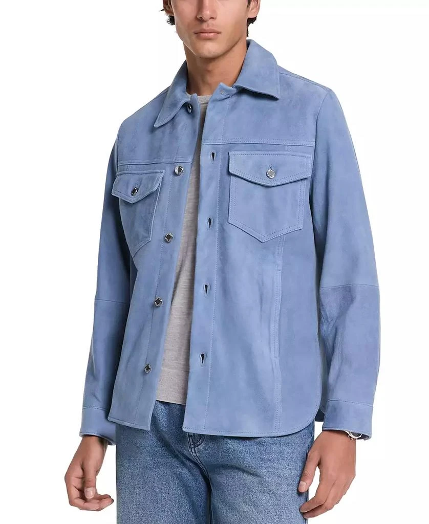 Michael Kors Men's Long Sleeve Button-Front Suede Shirt-Jacket 1
