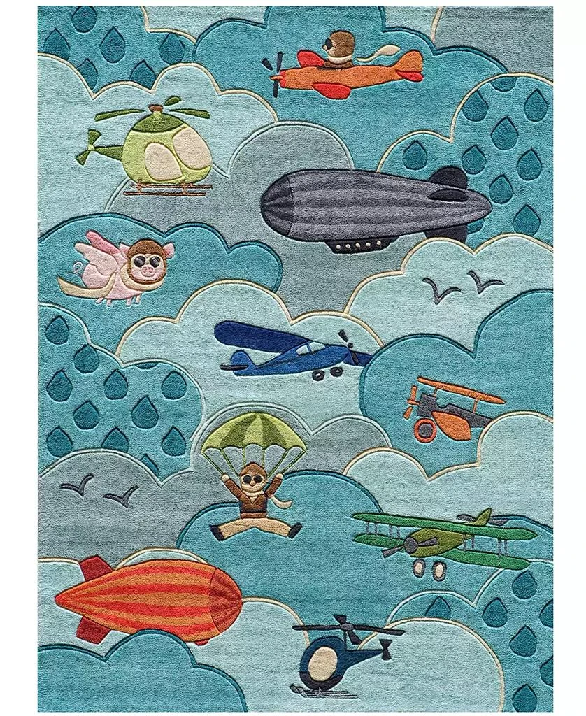 Momeni Area Rug, Lil Mo Whimsy LMJ10 Sky 2' 0" x 3' 0" Rug 1
