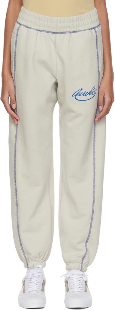 Awake NY Off-White Cotton Lounge Pants