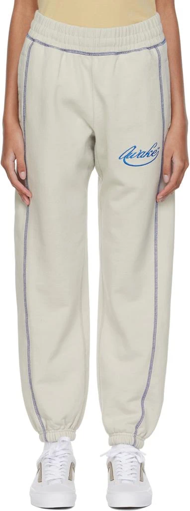 Awake NY Off-White Cotton Lounge Pants 1