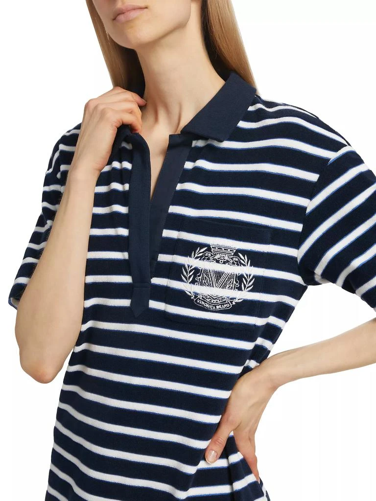 VERONICA BEARD Terrence Cotton-Blend Stripe Polo Dress 6