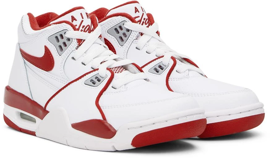 NIKE Kids White & Red Air Flight 89 Big Kids Sneakers 4