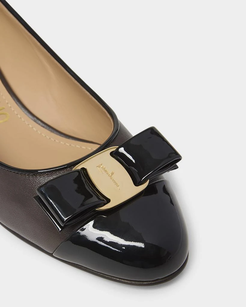 Salvatore Ferragamo Vara Bicolor Leather Bow Low Pumps 4