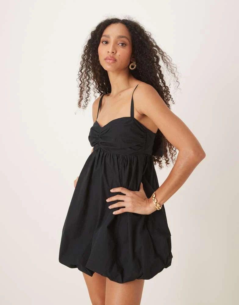 Abercrombie & Fitch Abercrombie & Fitch bubble hem babydoll mini dress in black 1