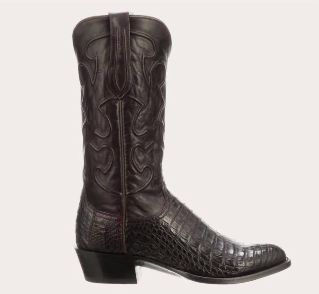 Lucchese Lucchese - Men's Charles Caiman Belly R-toe Mens Exotic Cowboy Boot