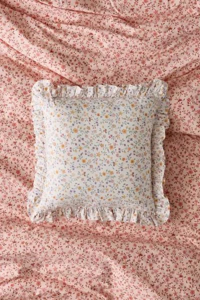 Urban Outfitters Harper Patterned Ruffle Throw Pillow 1