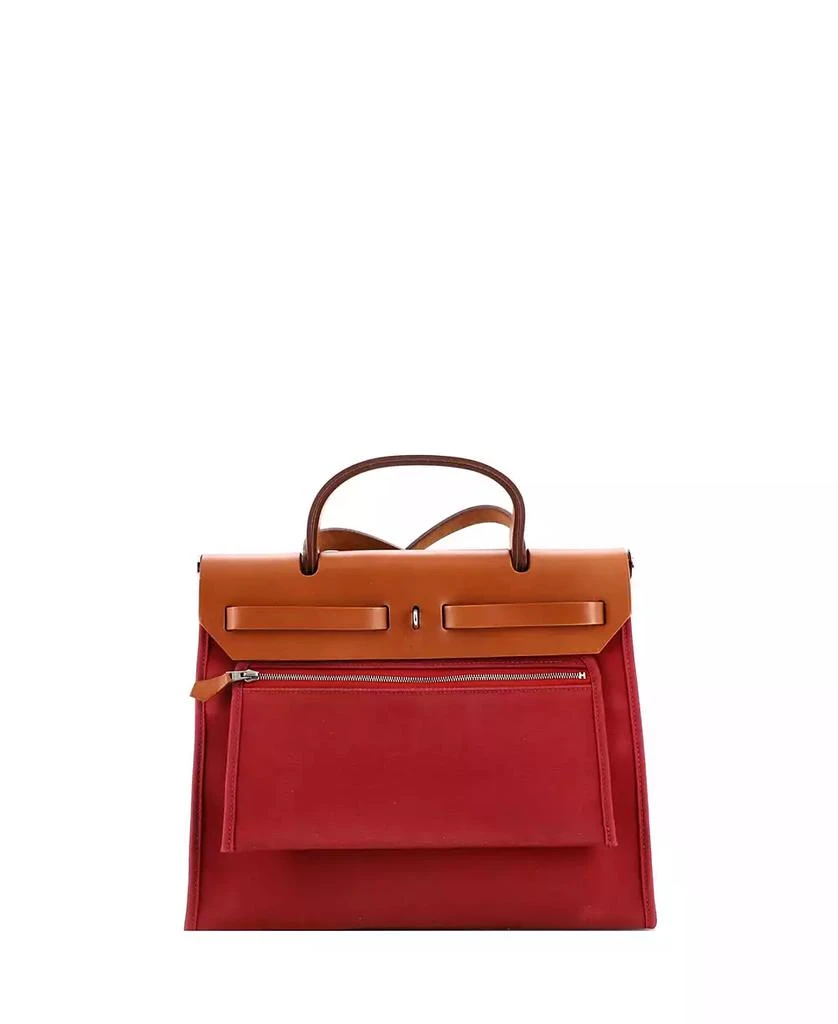 Pre-Owned HERMÉS 31 Herbag Zip Leather and Toile 3