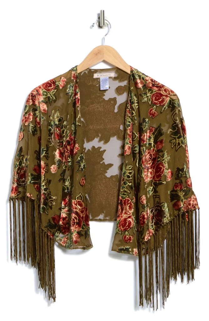BCBG Rose Floral Velvet Topper 3