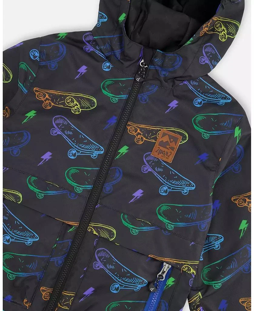 Deux par Deux Toddler Boys Mid-Season Jacket Printed Skateboards 4
