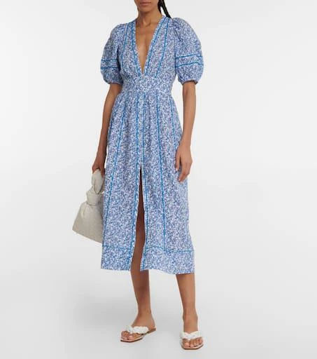 Poupette St Barth Reine floral midi dress 2