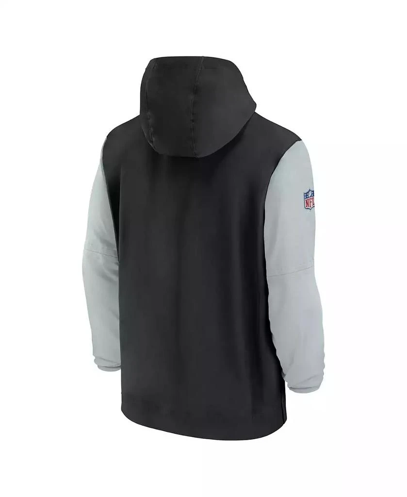NIKE Men's Black/Silver Las Vegas Raiders 2024/25 Sideline Pre-Game Player 1/2-Zip Hoodie Jacket 2