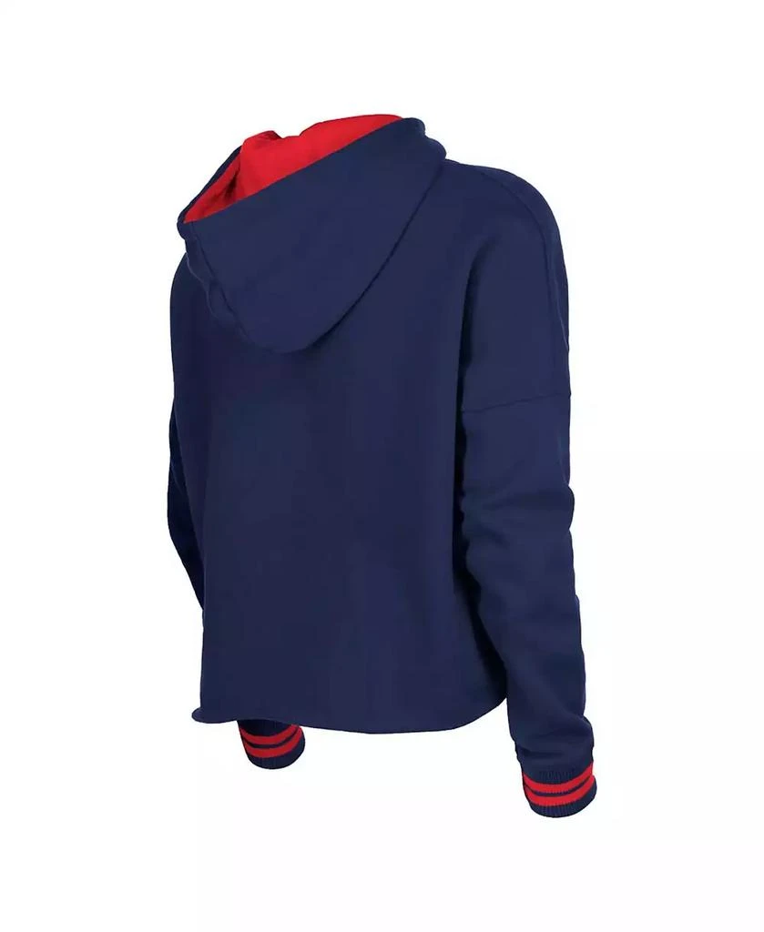 New Era Women's 5th & Ocean by Navy USWNT Athleisure Cropped Fleece Pullover Hoodie 3