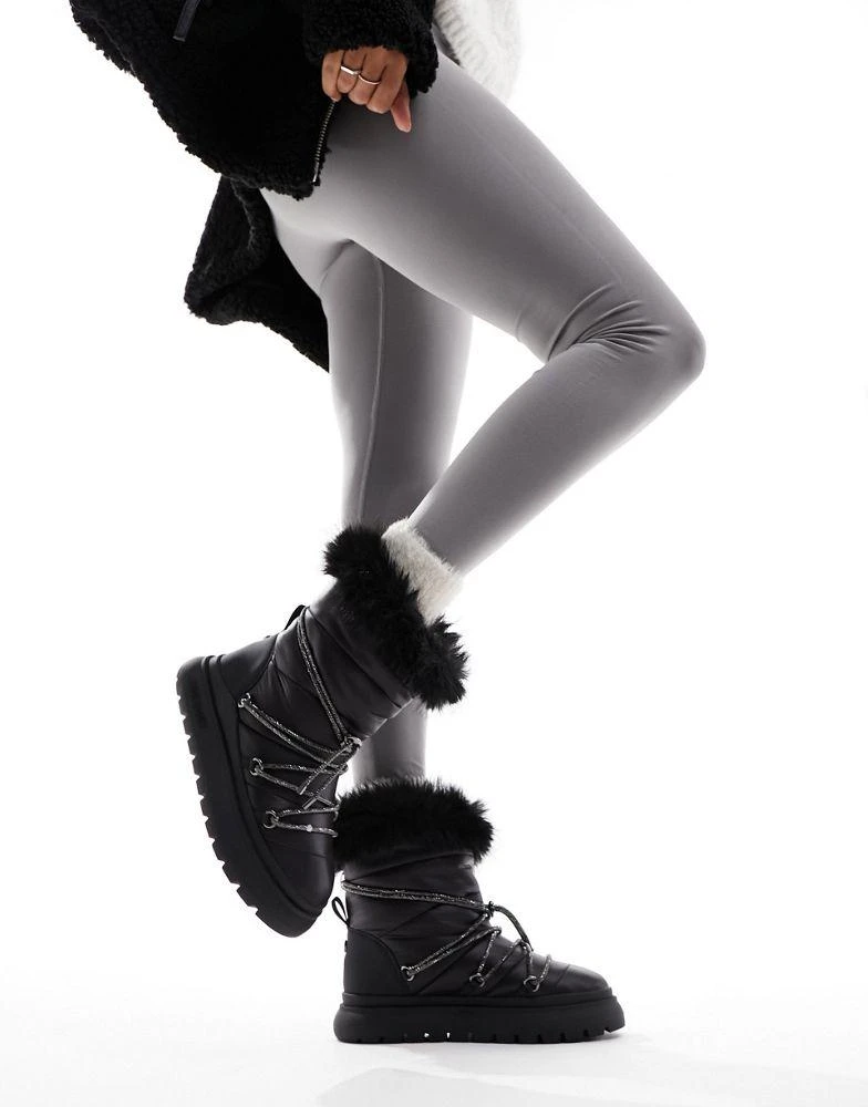 Steve Madden Steve Madden Ice-Storm snow boot with embellished lace in black 2