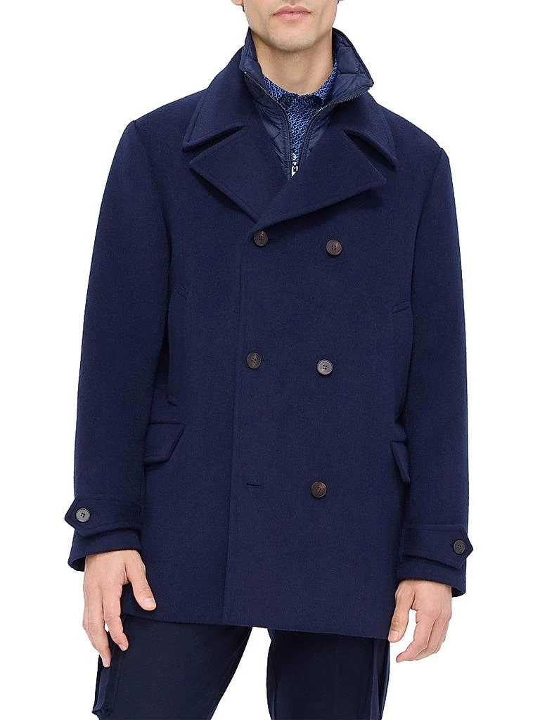 BUGATCHI Wool-Blend Double-Breasted Peacoat 3