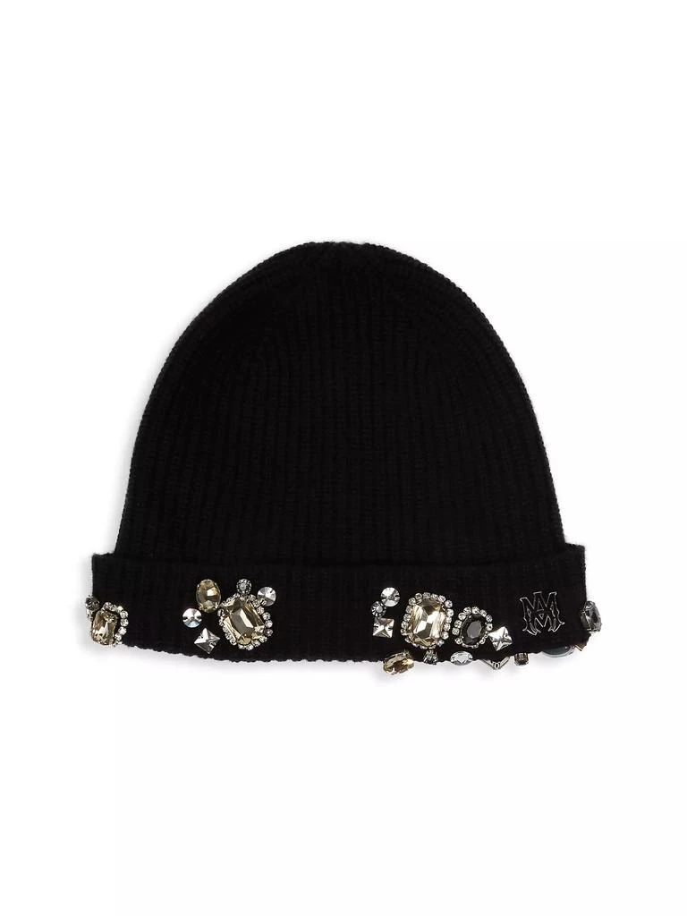 AMIRI Crystal-Embellished Wool &amp; Cotton-Blend Beanie 1