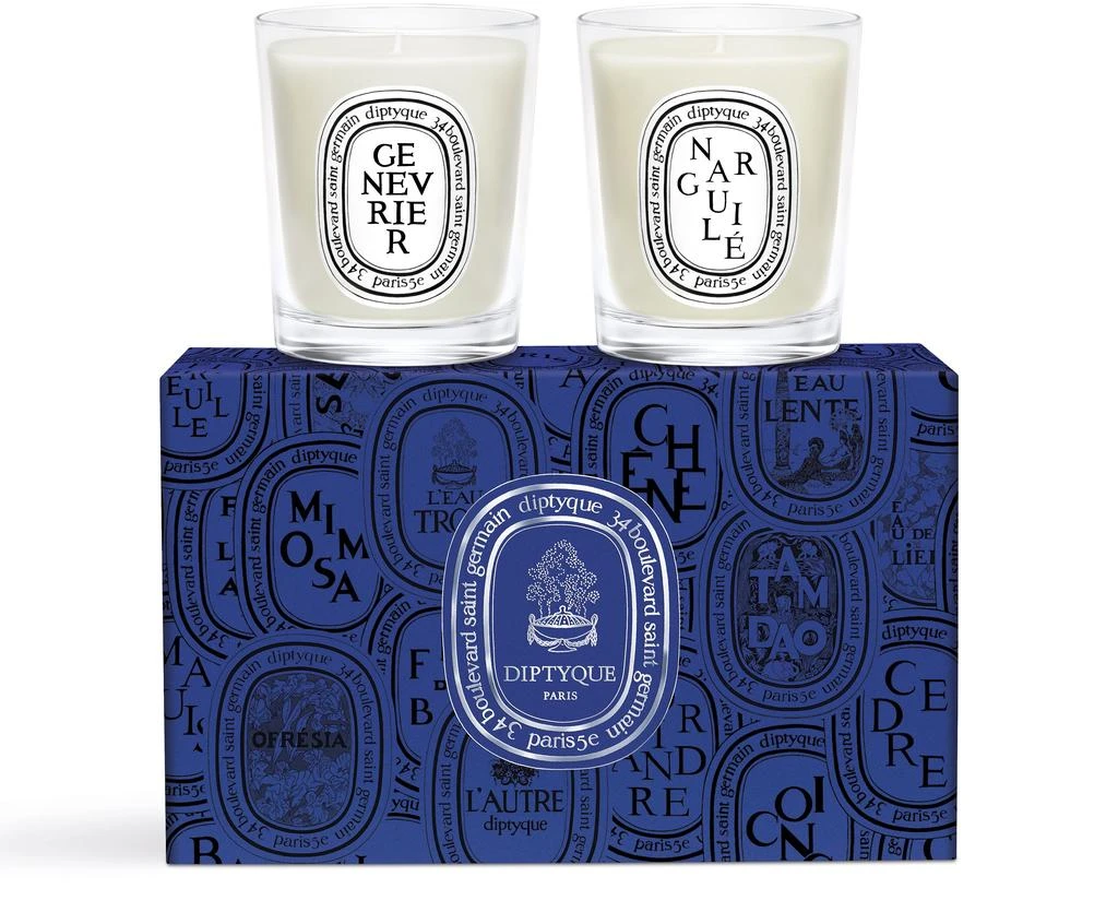 Diptyque Narguilé & Genévrier small candles set 2