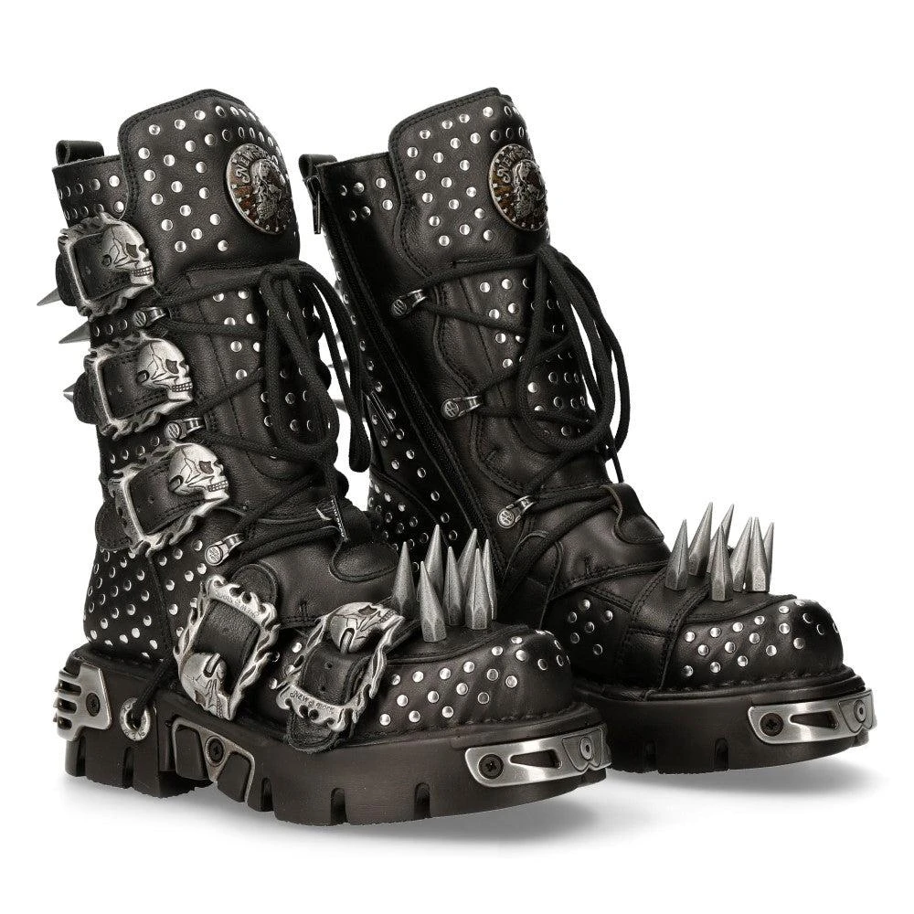 NewRock 1535-S1 Punk High Boots With Metal Spikes 1