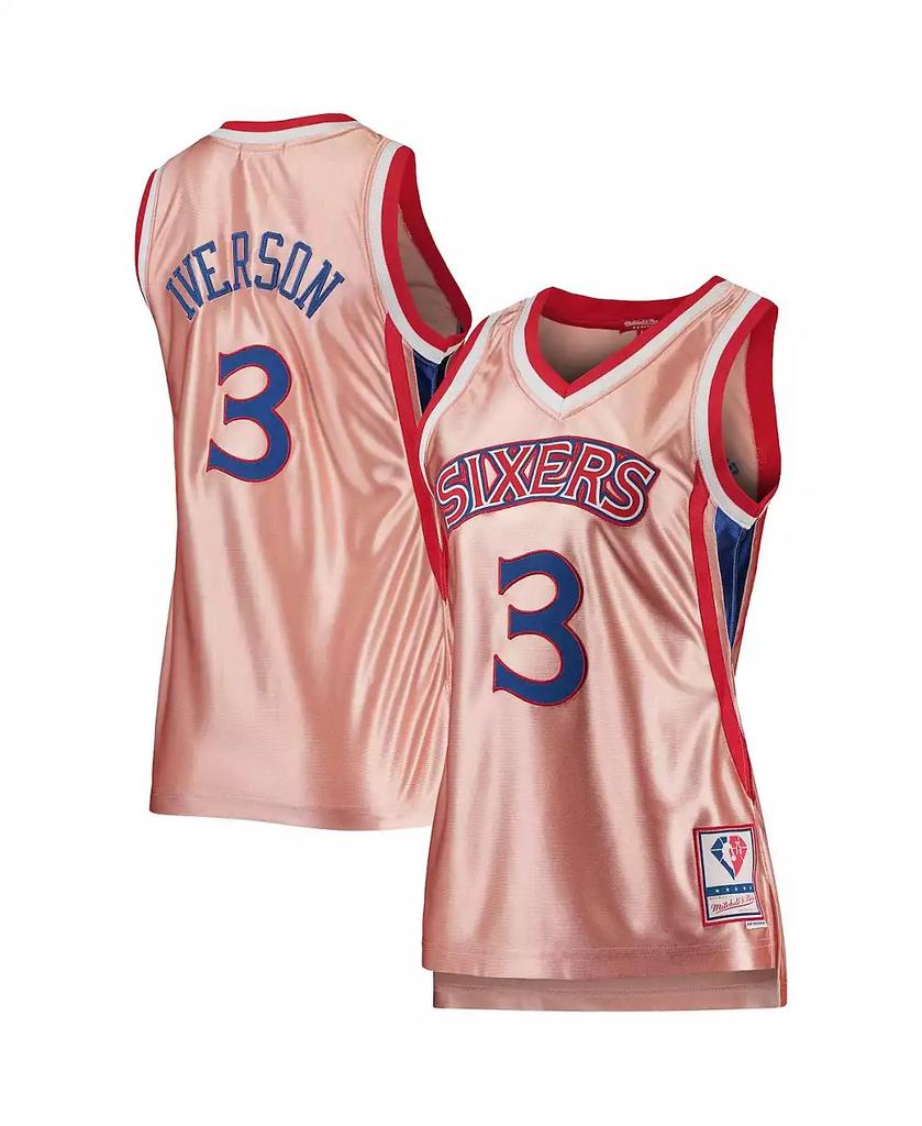 Mitchell & Ness Women's Allen Iverson Pink Philadelphia 76ers 75th Anniversary Rose Gold 1996 Swingman Jersey