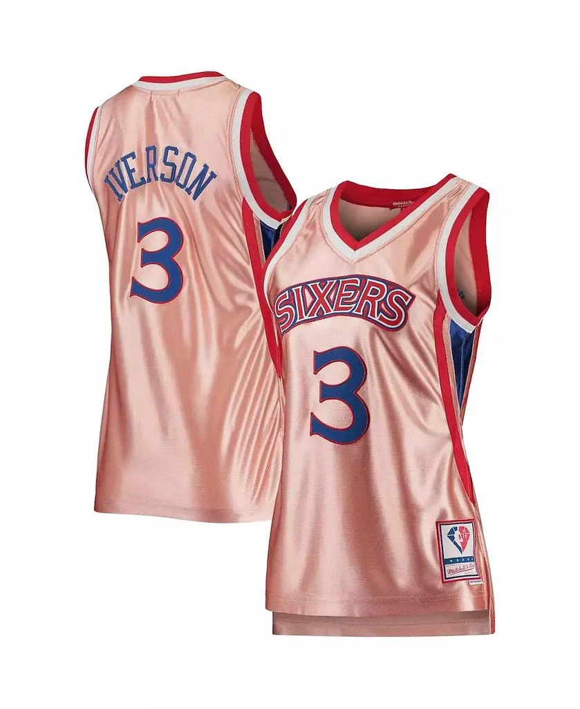 Mitchell & Ness Women's Allen Iverson Pink Philadelphia 76ers 75th Anniversary Rose Gold 1996 Swingman Jersey 1