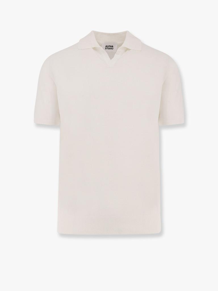 ALPHA STUDIO Cotton crepe polo shirt