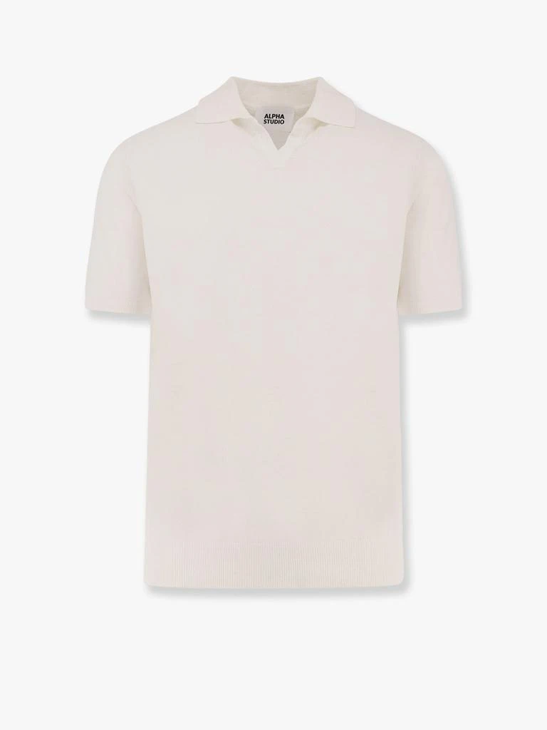 ALPHA STUDIO Cotton crepe polo shirt 1