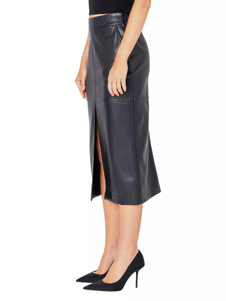 Endless Rose Leather Front Slit Midi Skirt 4