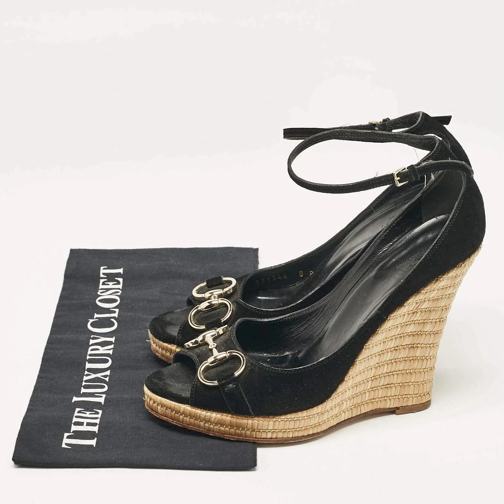 Gucci Gucci Black Suede Wedge Pumps Size 38 12
